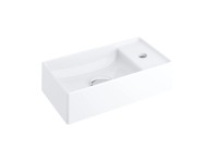 RAVAK Umývadlo bez prepadu VEDA 400 W L keramické biele 40,8 x 22,2 cm