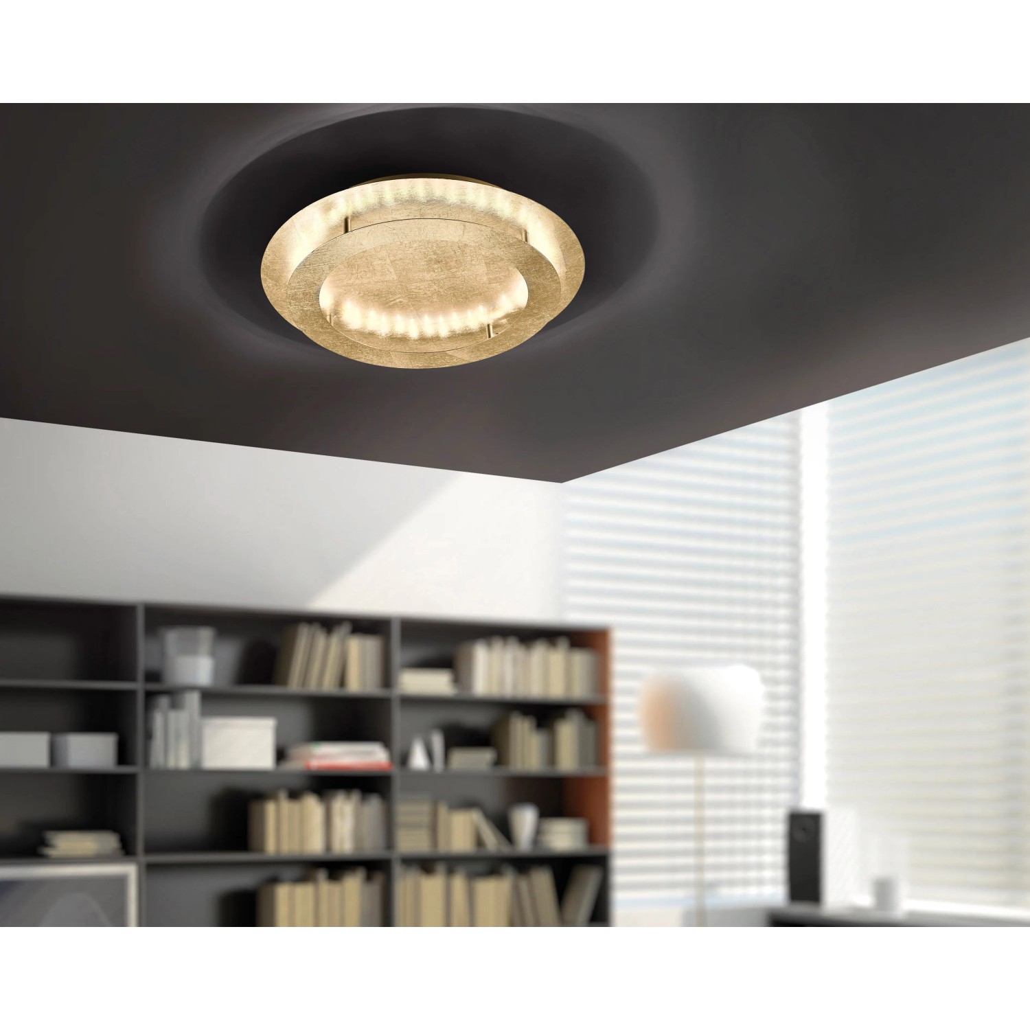 E-shop Paul Neuhaus Stropné LED svietidlo Nevis, 4x6 W, železo, zlatá, pr. 50 cm