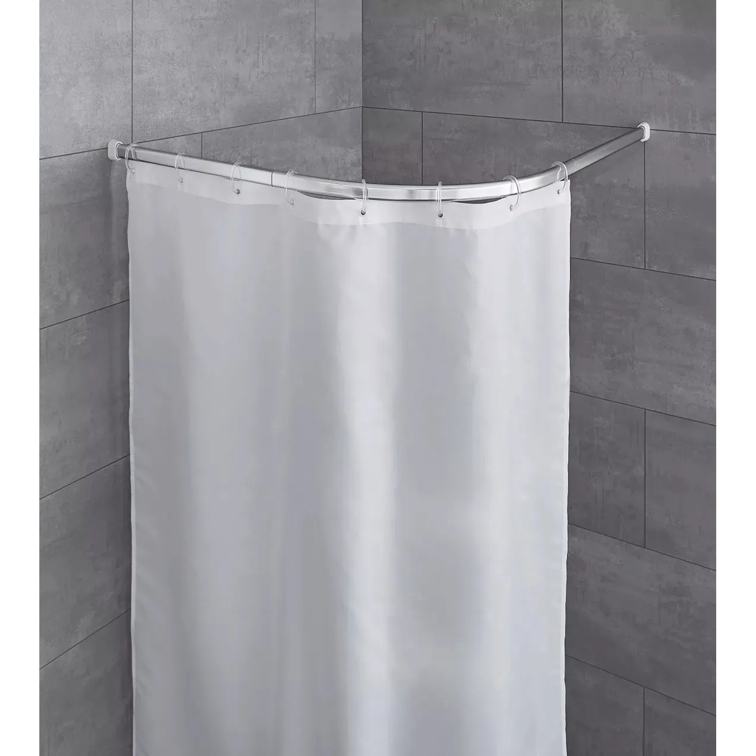 E-shop Kleine Wolke Zaoblená rohová sprchová tyč chrómová, pr. 25 mm, 90 x 90 cm