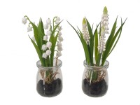 Boltze Umelé kvety v sklenenom kvetináči Phoebe, rôzne druhy, 1 ks