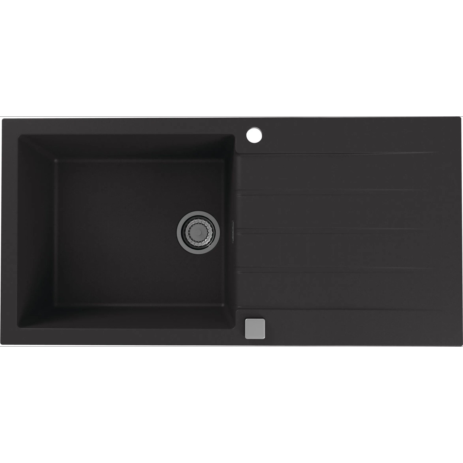 E-shop Alveus Granitový drez Cadit 50, čierna, 100 x 50 cm