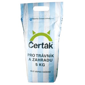 Vápno Čerták pre trávnik a záhradu, 5 kg. Biele hasené vápno.