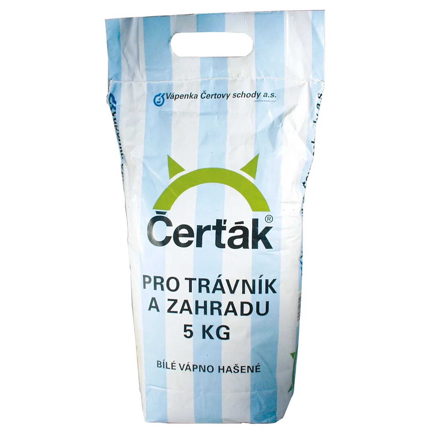 E-shop Čerťák Hasené biele vápno pre trávnik a záhradu, 5 kg