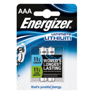 Energizer Ultimate Lithium AAA batérie, 2 kusy. Dlhotrvajúce mikro batérie pre zariadenia s vysokou spotrebou energie.