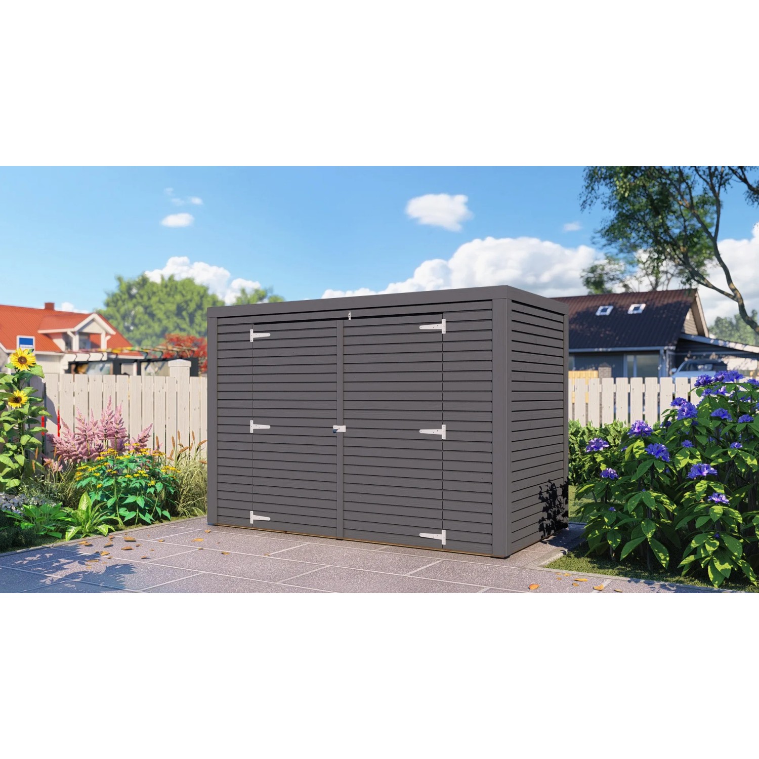 E-shop Bertilo Záhradná skriňa Box Bike, antracitová, 103 x 207 cm
