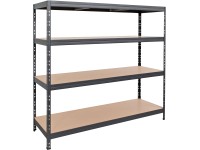 AR Shelving Kovový regál RIVET antracitový, 4 police, 250 kg, 180 x 200 x 60 cm AR Shelving Kovový regál RIVET antracitový, 4 police, 250 kg, 180 x 200 x 60 cm