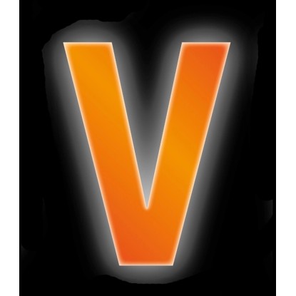 Conacord Reflexné domové písmeno V, oranžové, 8 cm