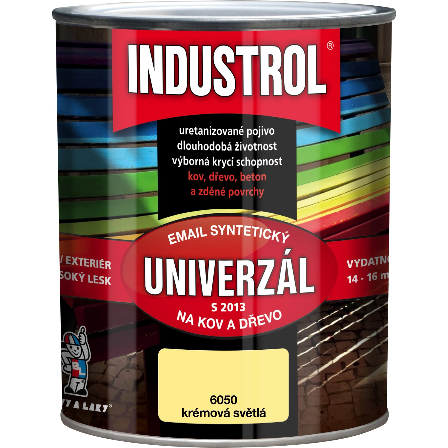E-shop INDUSTROL Email na kov a drevo S2013 UNIVERZÁL 6050 krémovo svetlá 750 ml