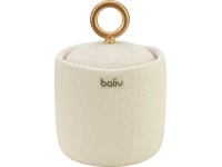 baliv Kozmetická dóza s vekom Cosy Wave, krémová zlatá, polyresin, pr. 9 x 13 cm