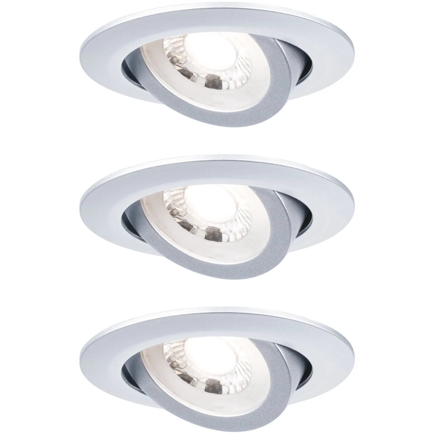 E-shop Paulmann LED vstavaný reflektor chróm matný 6W 450 lm 3000 K 3 ks pr. 82 x 29 mm