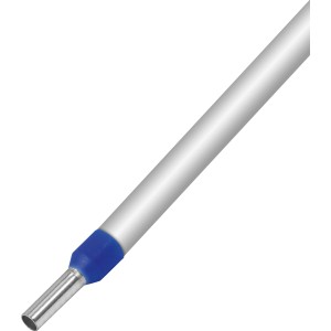 Izolovaná káblová koncovka, Ø 2,5 mm, modrá, pre bezpečné káblové spoje, 100 kusov.