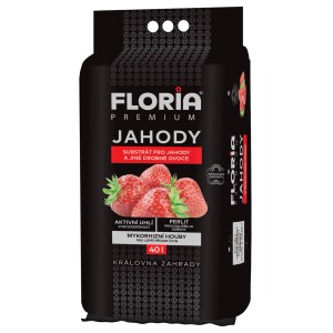 Floria Premium Zemina pre pestovanie jahôd v čiernom 40L balení.