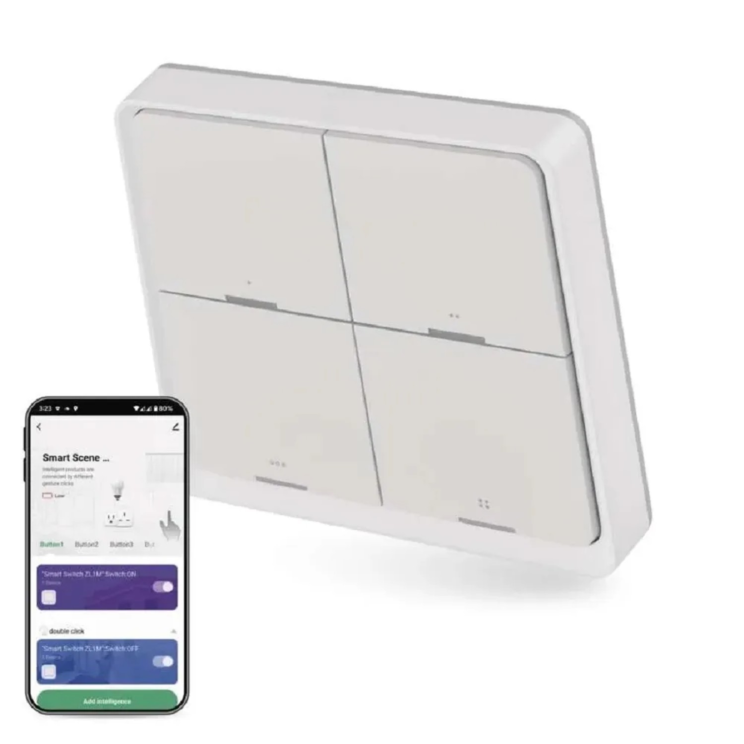 E-shop EMOS GoSmart Prenosný ovládač scén ZigBee 3.0, IP-2004ZW, 4-tlačítkový