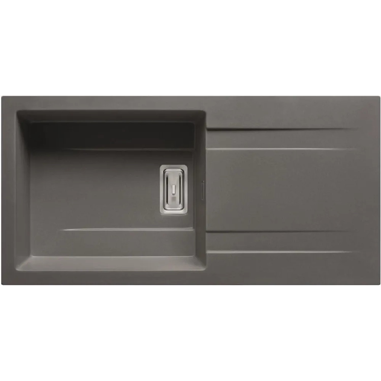 E-shop Pyramis Granitový drez s odkvapkávačom Kartesio 1B 1D Plus, iron grey, 100x50 cm