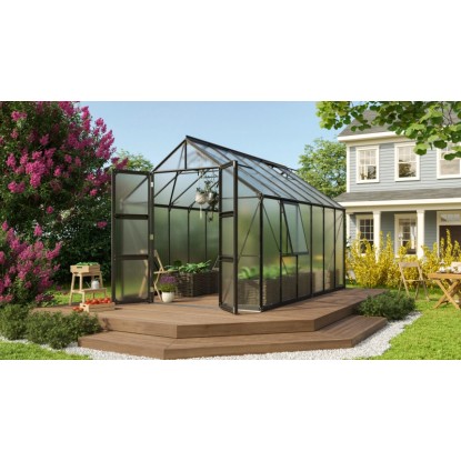 Vitavia Skleník Olymp 9900 HKP 6 mm čierny práškovo lakovaný 257 x 383 cm