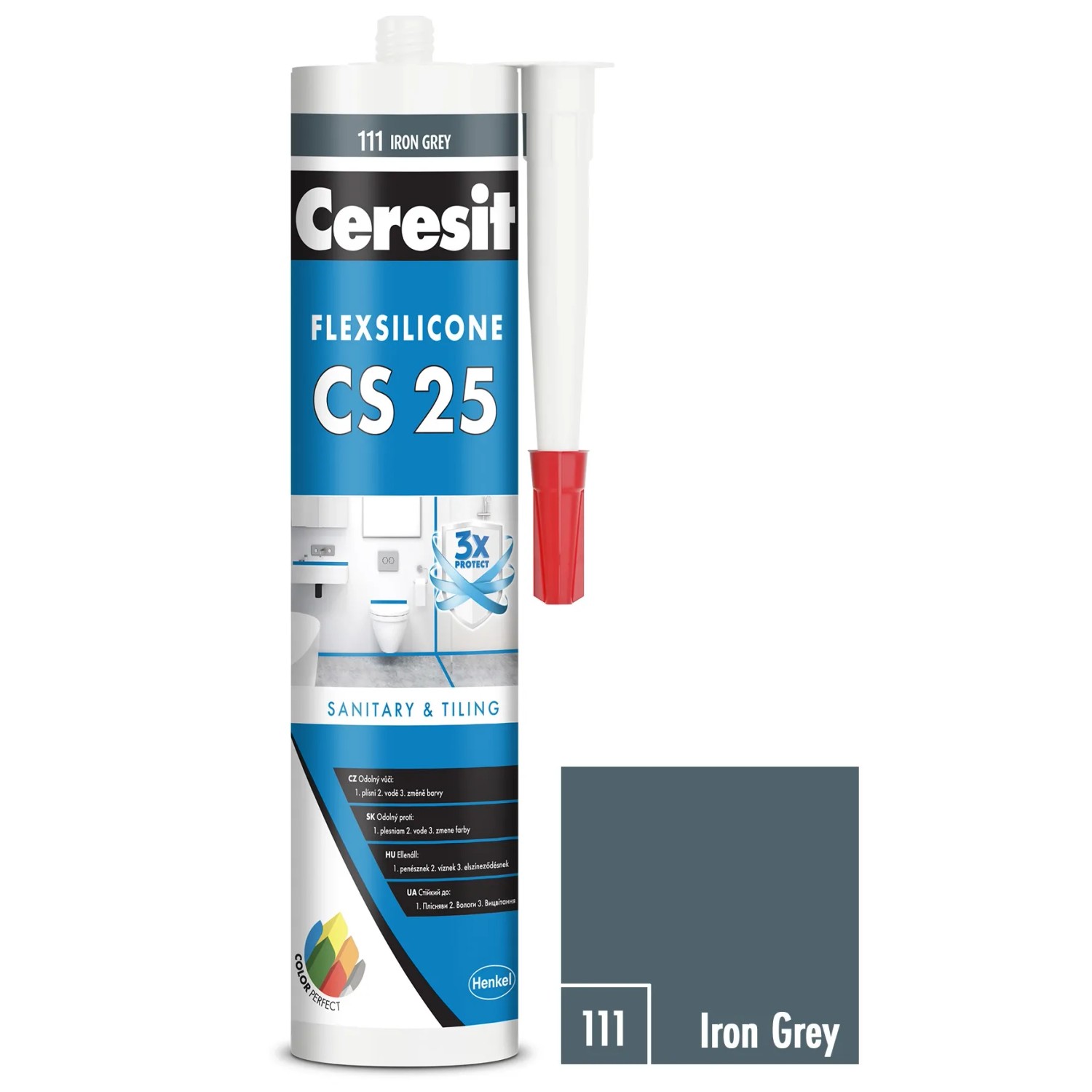 E-shop CERESIT CS 25 Sanitárny silikón 111 Iron Grey 280 ml