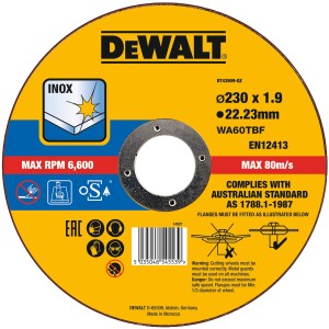 Rezný kotúč DeWalt 230 mm pre uhlové brúsky, príslušenstvo pre obrábanie kovov.