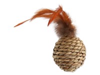 Magic Cat Hrača pre mačky loptička z morskej trávy s pierkami 9 cm