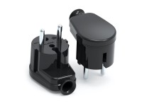 Zástrčka lomená čierna, IP20, 230 V/16 A