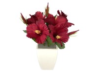 NOHEL GARDEN Umelý kvet Ibištek červený v kvetináči 35 cm