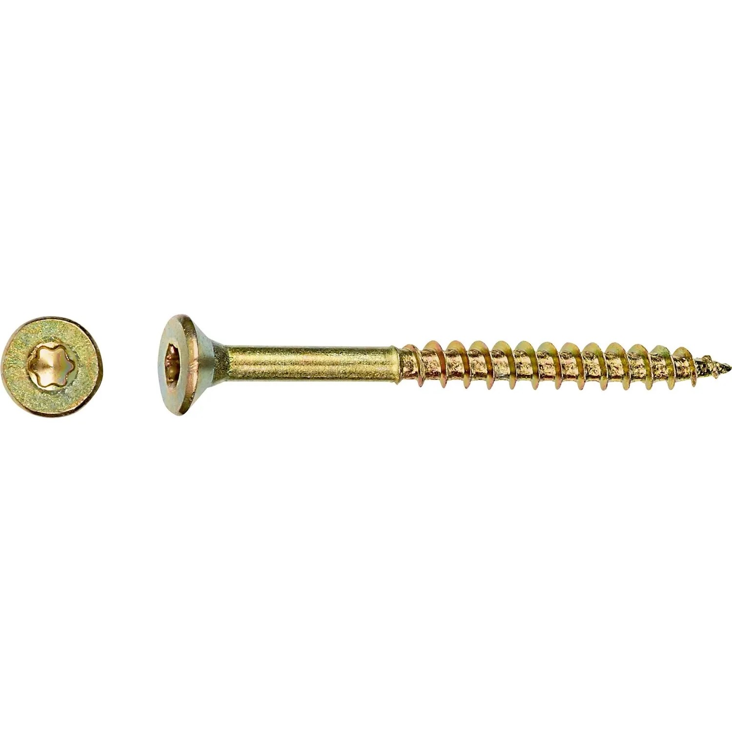 E-shop Uni skrutky so zápust. hlavou TX20 čiastočný závit žlto pozink. 4,5x35mm-na váhu