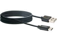 Schwaiger Synchronizačný a nabíjací kábel USB-C/USB-A, čierna, 2 m