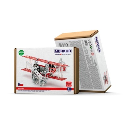Merkur Detská kovová stavebnica 051 Dvojplošník, 149 dielikov