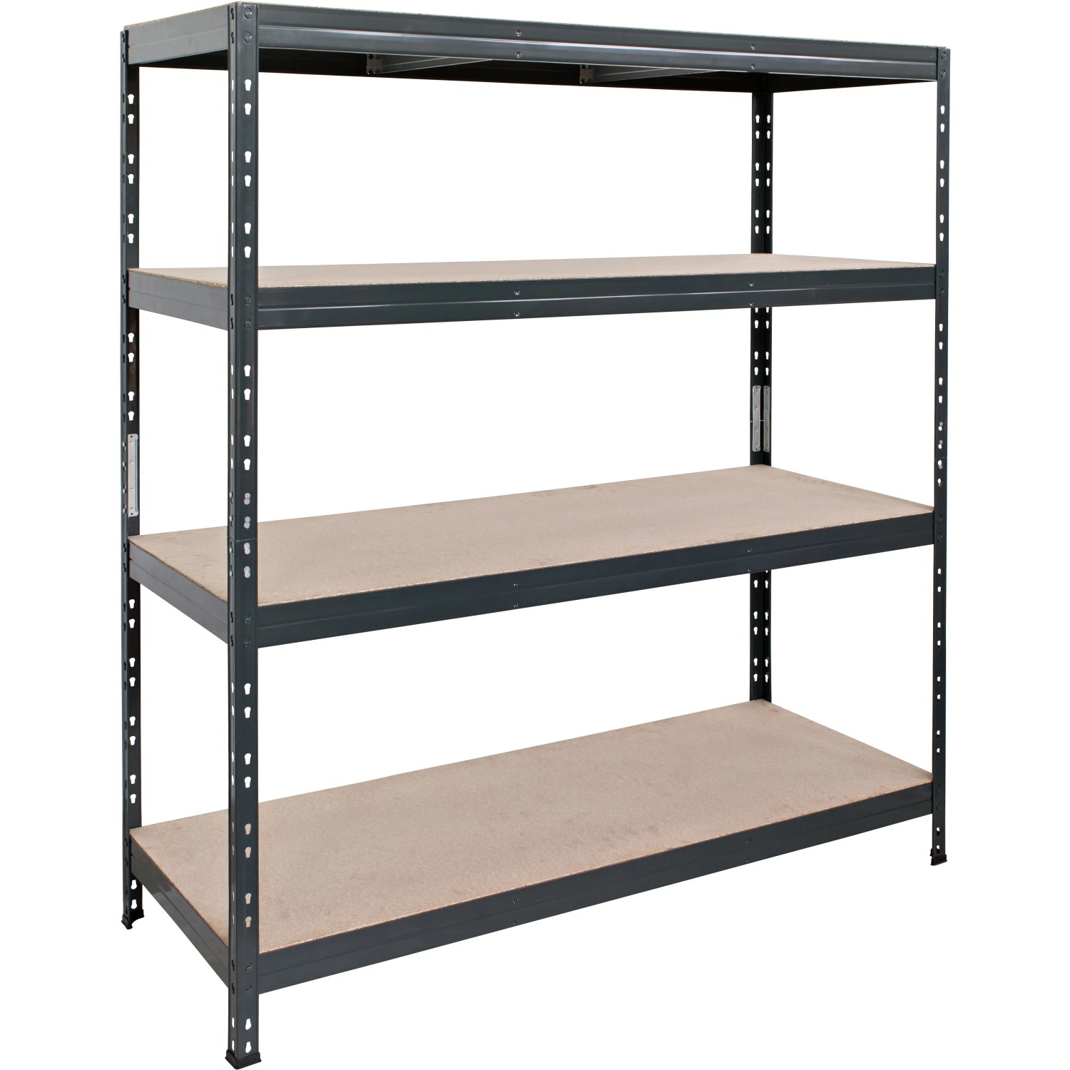 E-shop AR Shelving Kovový regál RIVET antracitový, 4 police, 250 kg, 180 x 160 x 60 cm