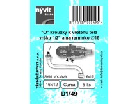 Tesniaci O krúžok k vŕšku 1/2 a na ramienko 16 mm, 5 ks
