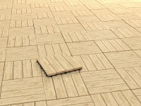 Drevená dlaždica prírodná, ryhovaná, smrekovec, 4 ks, 30 x 30 x 3 cm