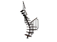 Minka STAIRS Lomené modulové schodisko Joker 180° orech/čierna, 304,2 cm Minka STAIRS Lomené modulové schodisko Joker 180° orech/čierna, 304,2 cm