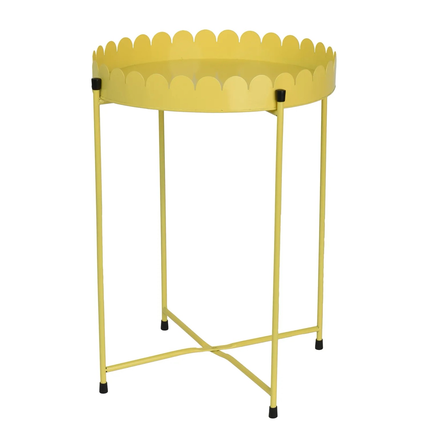 E-shop Kaemingk Dekoratívny stojan na rastliny z kovu žltý pr. 32 x 45,5 cm