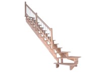StarWood Schody Lindos bukové pravé 80cm otvorené drev. nerez. zábradlie StarWood Schody Lindos bukové pravé 80cm otvorené drev. nerez. zábradlie