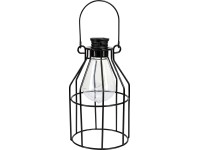 Kovová solárna LED lampáš, IP44, čierna, pr. 10 x 17 cm Kovová solárna LED lampáš, IP44, čierna, pr. 10 x 17 cm