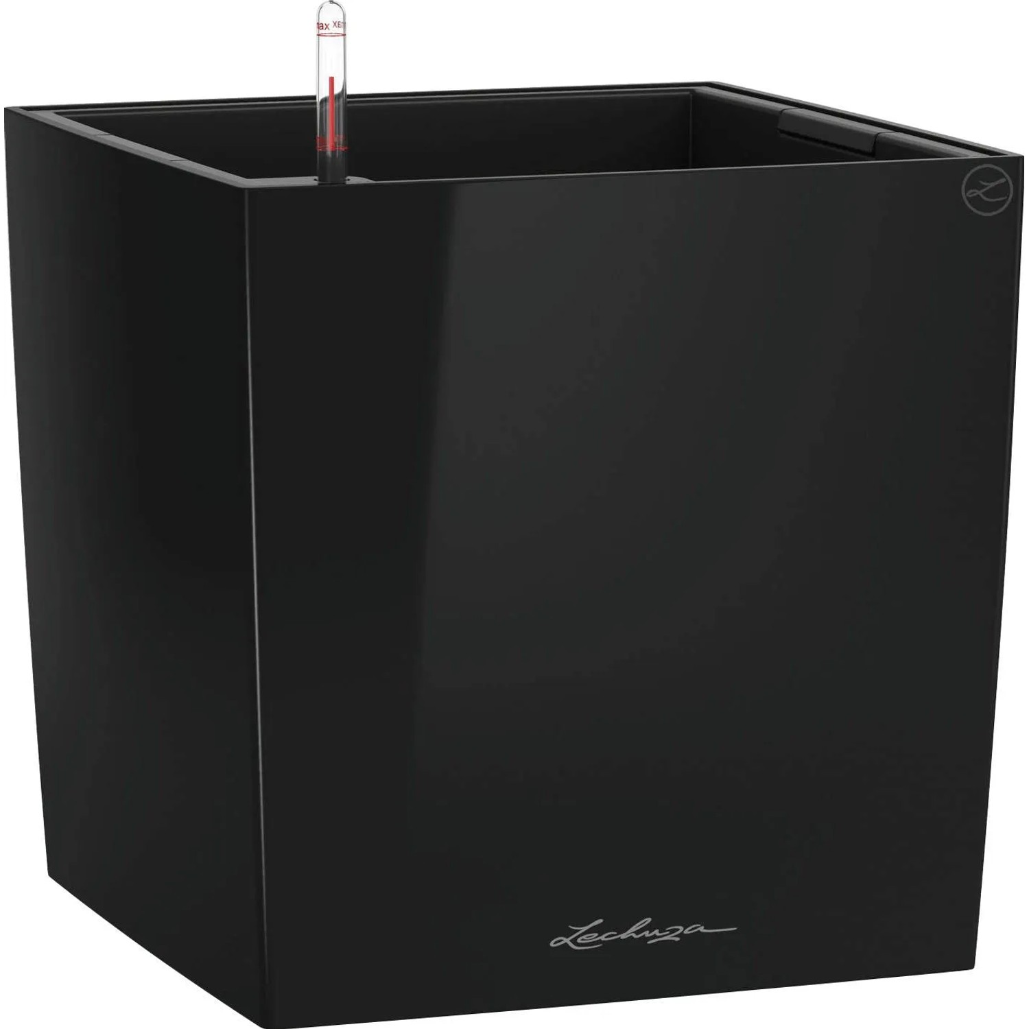 E-shop Lechuza Kvetináč Cube Premium 30, čierna vysoko lesklá, 30 x 30 x 30 cm