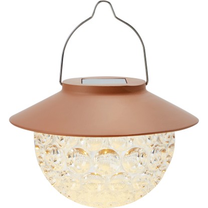 Solárne závesné LED svietidlo, koralová, pr. 13 x 8 cm