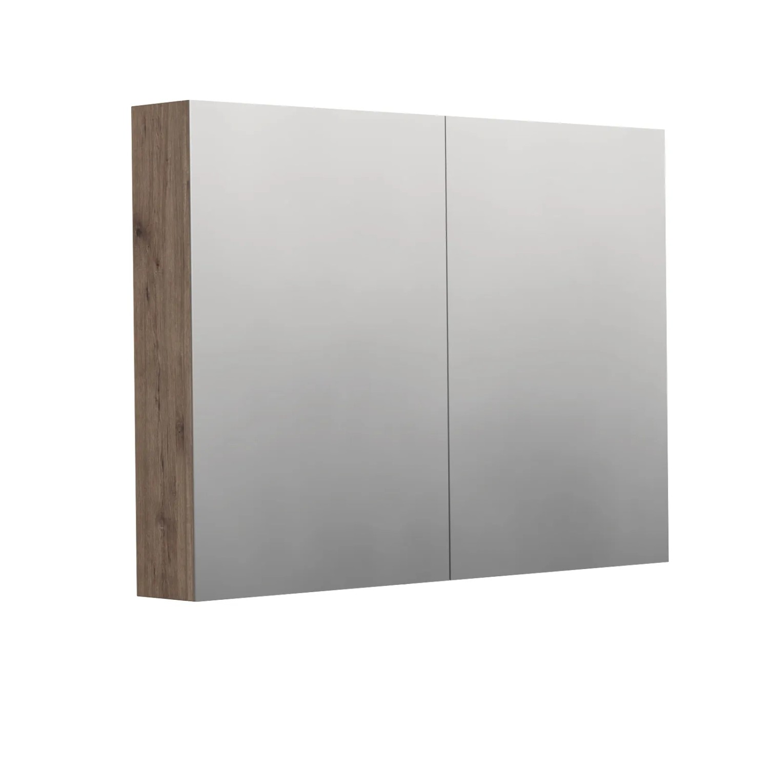 E-shop INTEDOOR Zrkadlová skriňa BEE, 2dvere, el.zásuvka, IP44, š.100cm, dub Wellington
