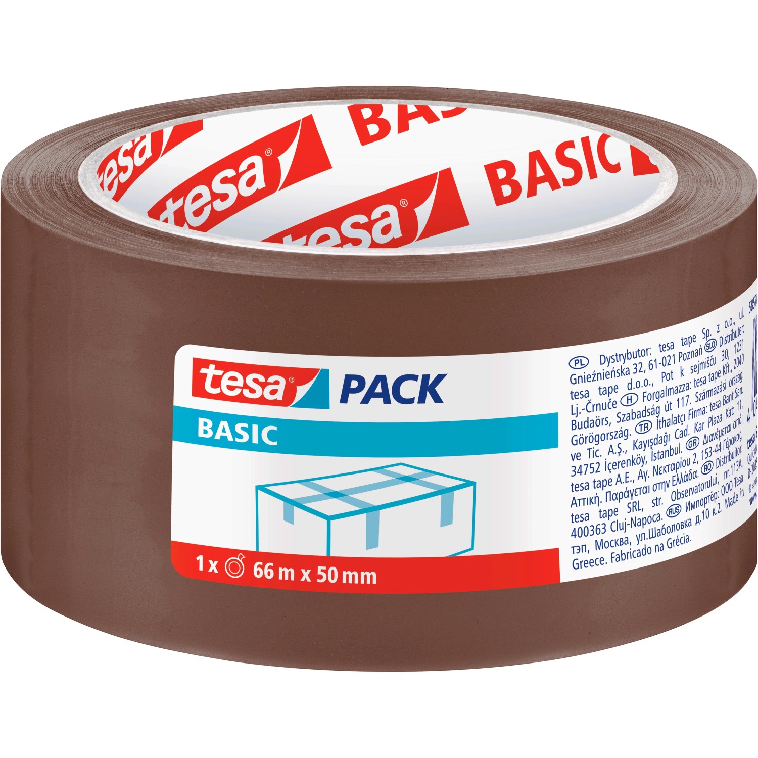 E-shop tesa Baliaca páska Basic, hnedá, 66 m x 50 mm