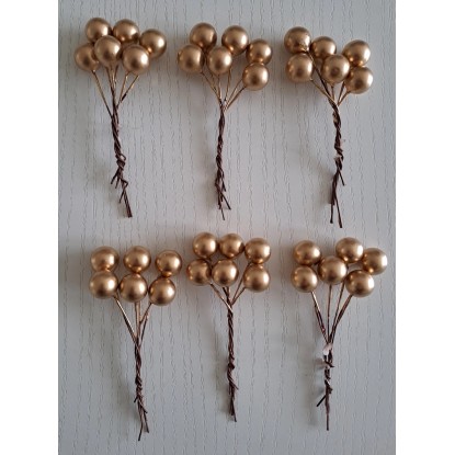 EverGreen Vianočná zapichovacia dekorácia guličky penové zlaté pr. 2 cm, 36 ks