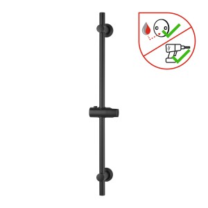 Matná čierna sprchová tyč baliv DST-70.21, 70,5 cm, na montáž ručnej sprchy na stenu.