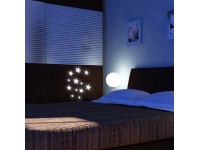 Crearreda Samolepiace dekorácie, svietiace hviezdy 3D, 1 hárok, 15 x 31 cm