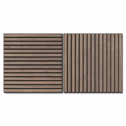 Denpanels Akustický panel WOOD Orech prírodný MDF čierna plsť 60x60x2 cm, 2 ks