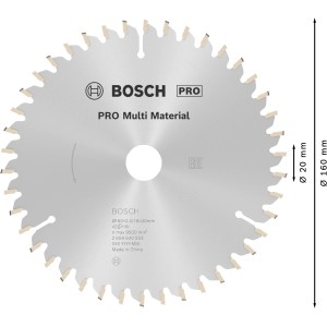 Kotúčová píla Bosch Multi Material, 160 mm, 42 zubov. Ideálne pre presné rezy v rôznych materiáloch.