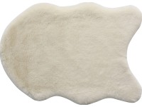 Koberec z umelej kožušiny, biela, 60 x 90 cm