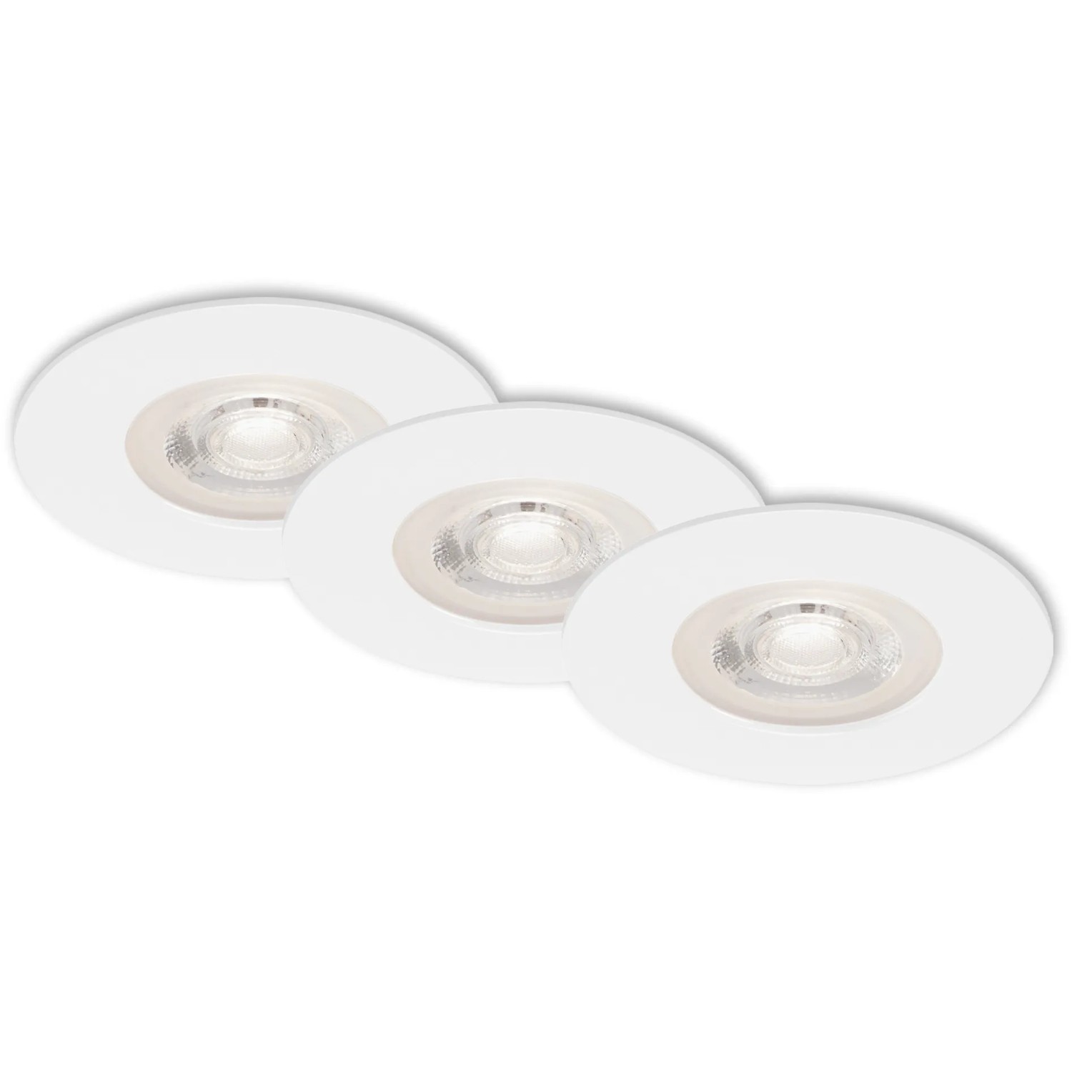 E-shop BRILO Vstavané LED svietidlo Kulana, 3 ks, stmievateľné, biele, pr. 9 x 2,5 cm