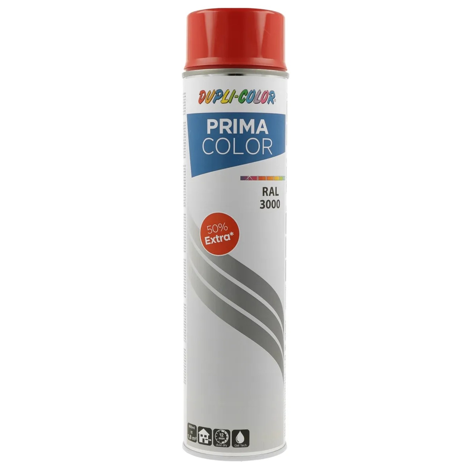 E-shop DUPLI-COLOR Uni lak v spreji PRIMA COLOR RAL 3000 ohnivo červená 600 ml