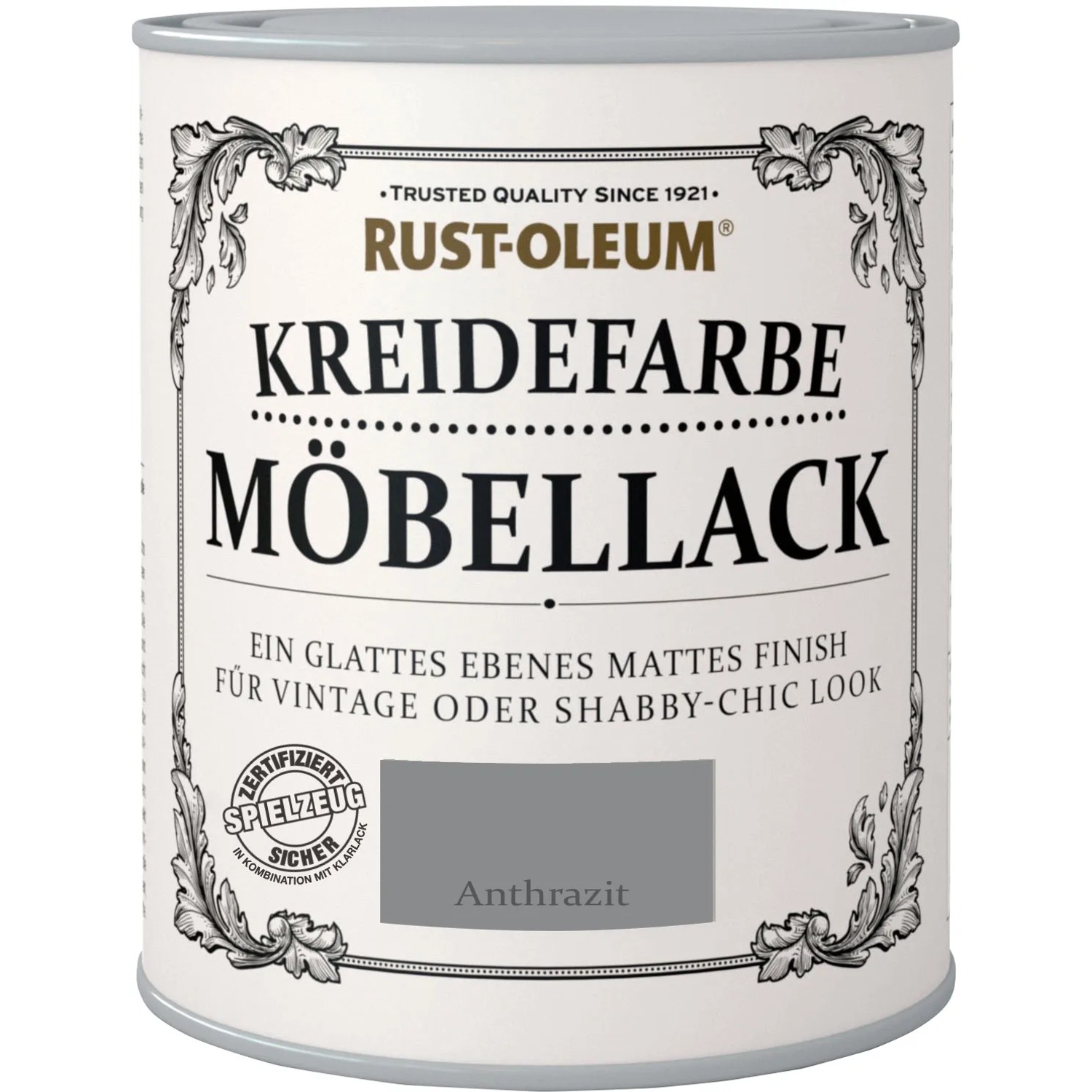 E-shop Rust-Oleum Kriedová farba na nábytok, antracitová matná, 750 ml