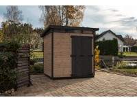 Upyard Drevený domček na náradie Strongbox L vr. základov hnedá 203 x 163 cm