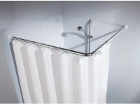 Kleine Wolke Rohová tyč pre sprchové závesy chrómová, pr. 25 mm, 90 x 90 cm