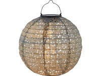 Dekoratívne solárne závesné LED svietidlo Pellaro, IP44, sivá, pr. 25 x 25 cm